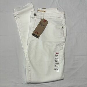 Levi's Women's Crisp White High Waisted Skinny Jeans preppy punk Christmas gift